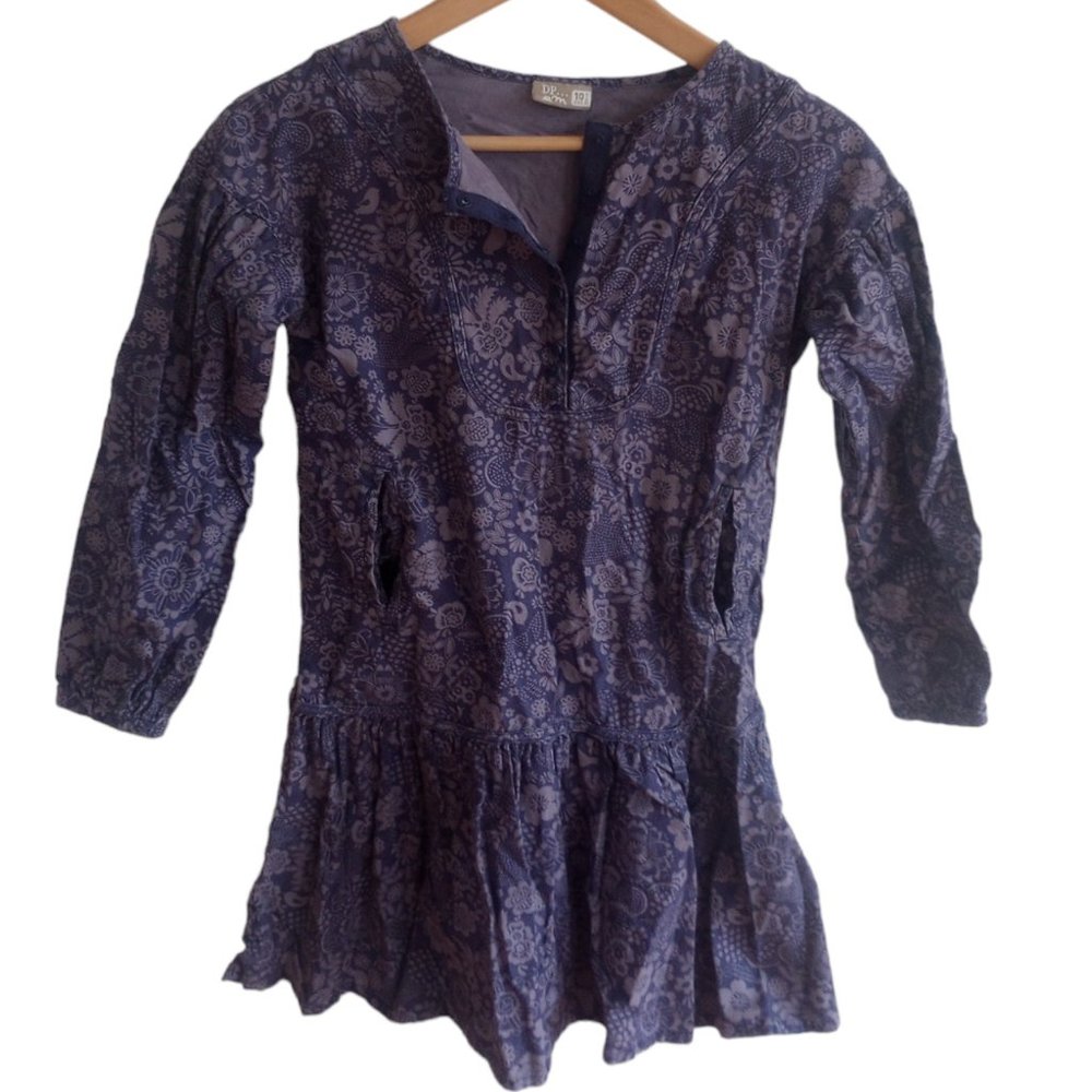 DPAM-purple floral and bird long sleeve dress size 10